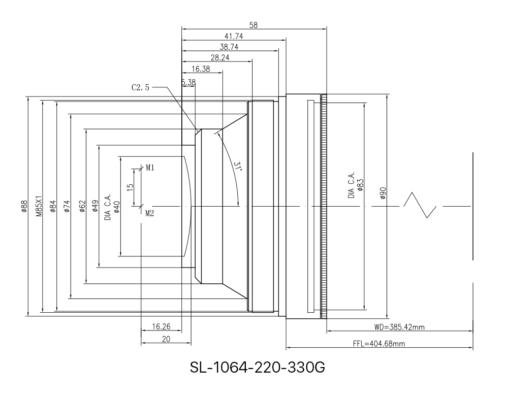 F-theta Objektiv Feld Objektiv 1064nm 70x70-300x300mm F100-420nm für 1064nm YAG Optische Faser Laser Kennzeichnung Maschine Teile – Detail 10