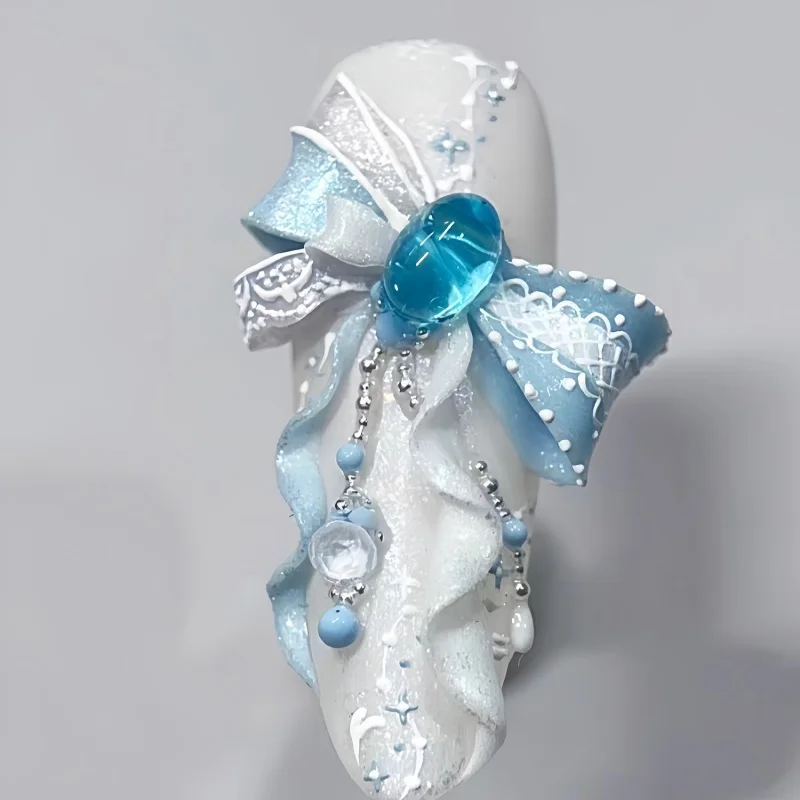 1 piece of nail art bow mold, three-dimensional nail, sweet ballet style, cute decoration, filled with silicone mold