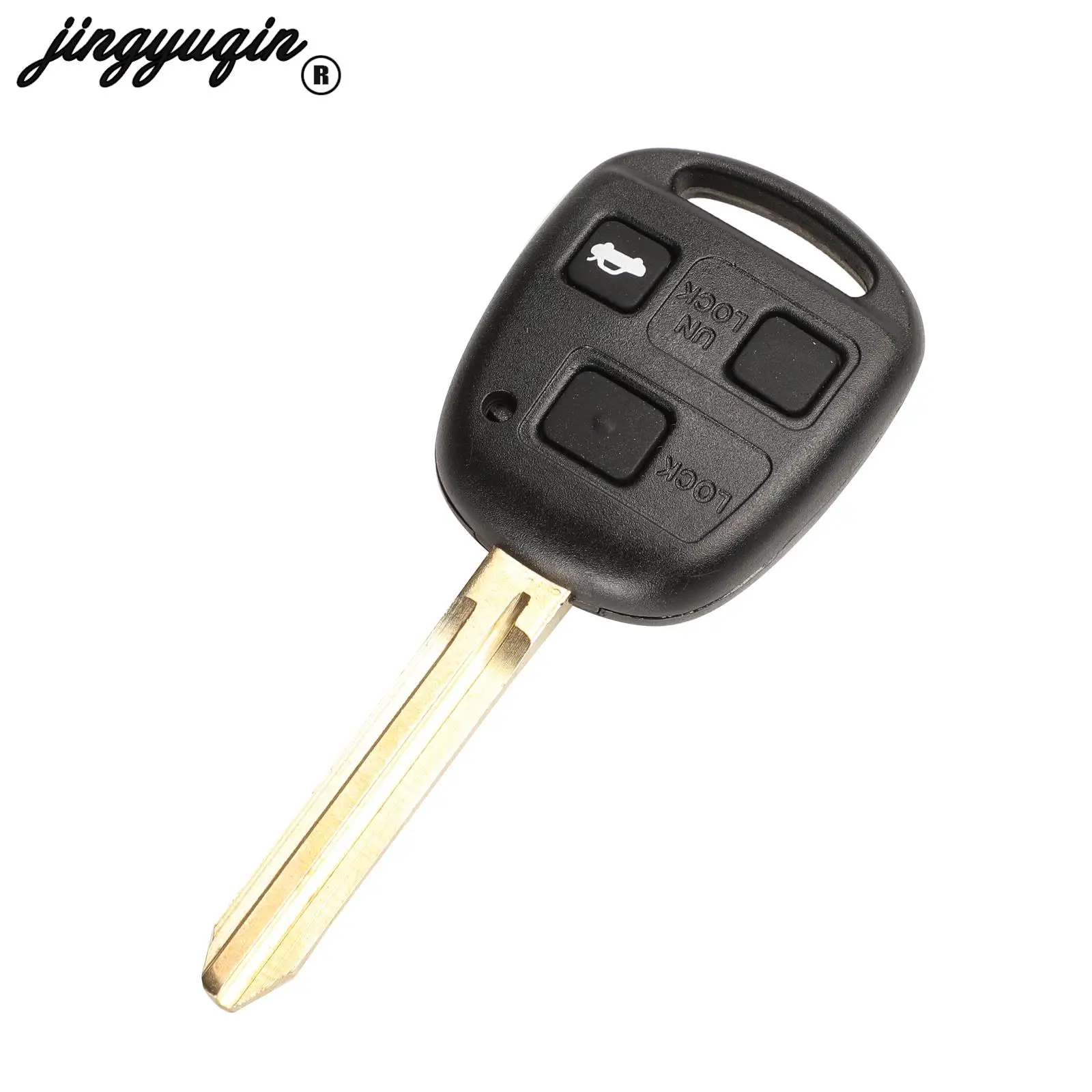 Jingyuqin 10ชิ้นสำหรับ Toyota Corolla Land Cruiser Yaris Camry RAV4 Lexus LS400 RX300 GX460เคสเปลือกกุญแจรีโมท TOY43 TOY48 TOY47