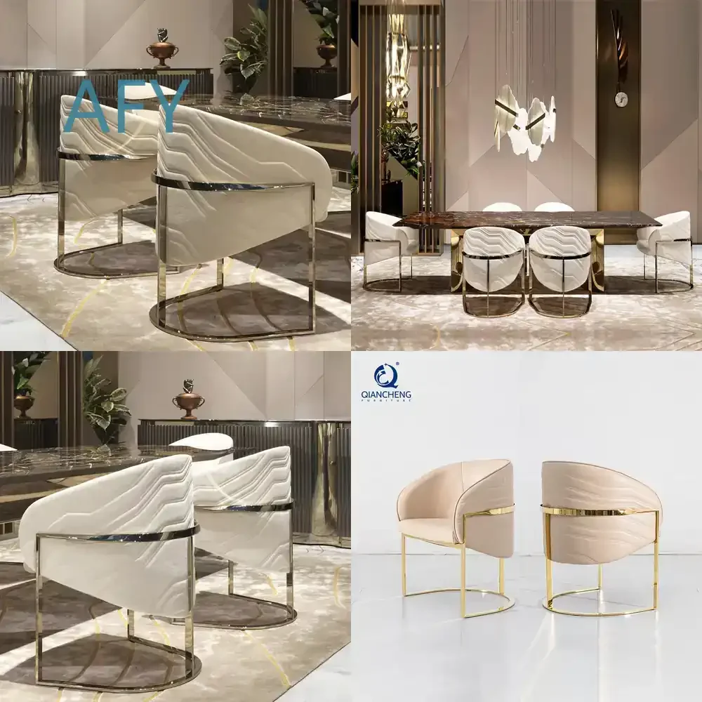 Designer Italian Style Luxury Dining Chair with Backrest and Armrests for Home Restaurant and Hotel Use