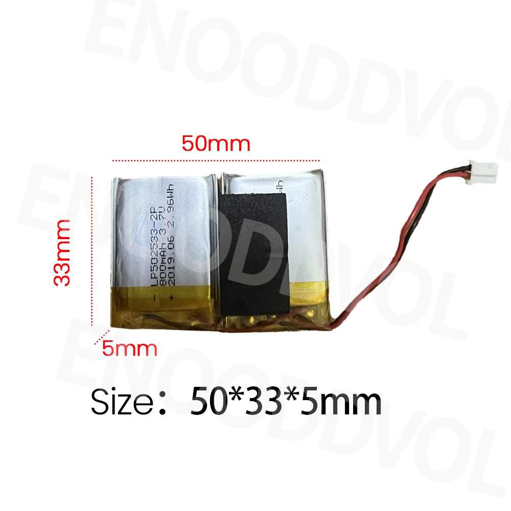 3.7V 1600mAh Hair Growth Device Battery 502533-2P Rechargeable Battery for HairMax Hair Growth Comb & Laser Hair Growth Device