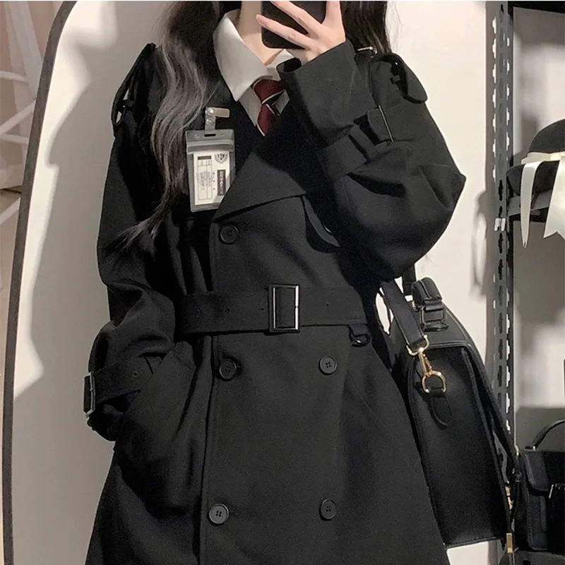 

Trench Coat Female Commuting Daily Notched Sleeve Office Outerwears Coats Clothing Lace Up Apricot Full Thick Outwears Cotton