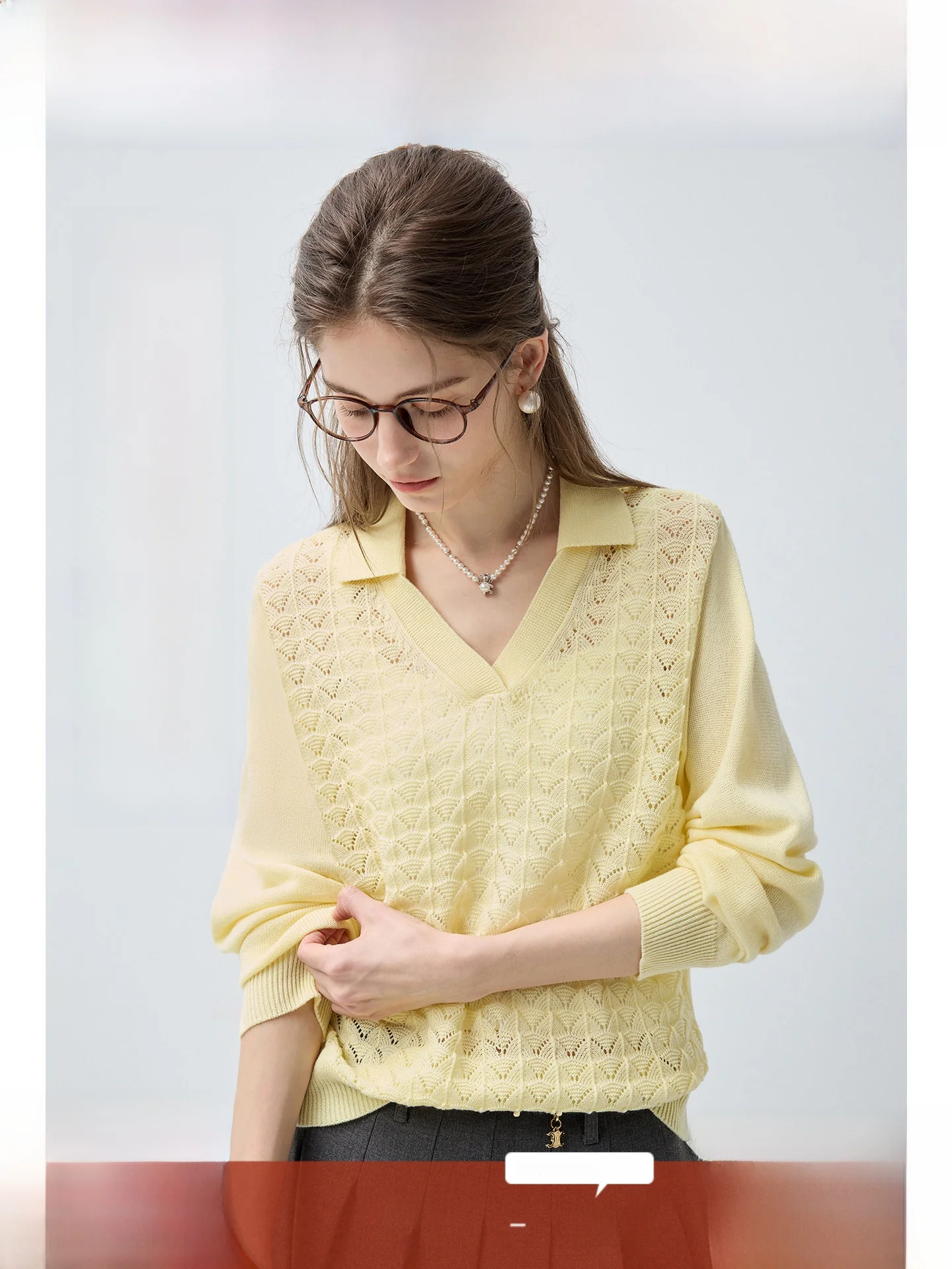 

plus Size Women's Knitwear oulder-Length Long Sve Wool Hollow out Spring Slimming Micro Fat Top Comfortable Breathable