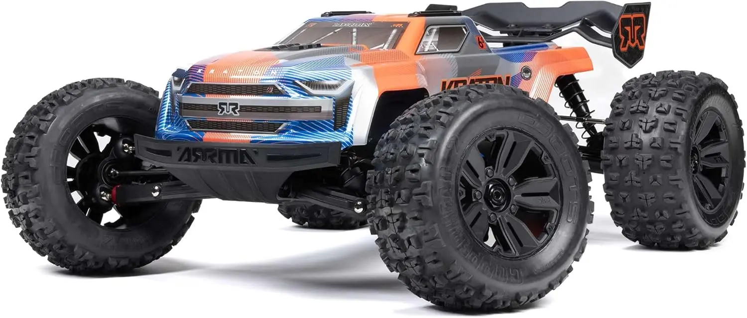 

1/8 Scale 4X4 6S V6 Brushless Speed RC Truck RTR, Ready to Run, Blue/Orange (Lipo Battery & Charger Not Included)