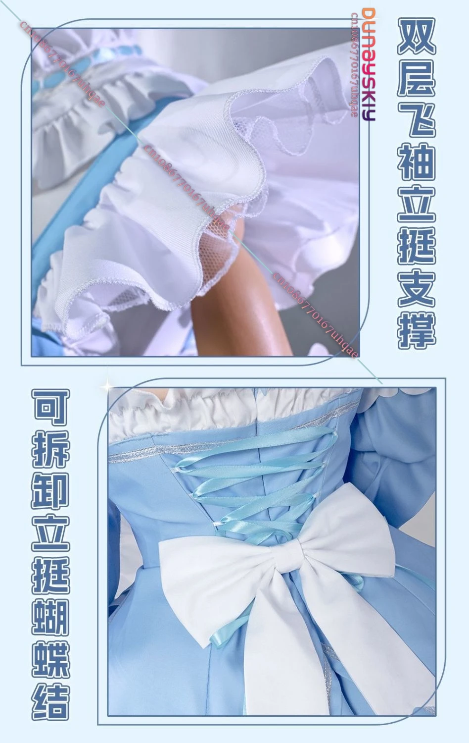 XS-2XL Re: Zero Starting Life in Another World Rem Cosplay Costume Bule French Maid  Dress Halloween Disguise for Adult Women