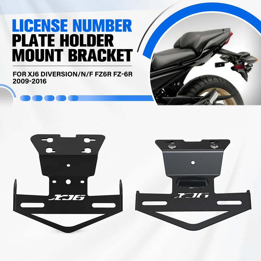 

For Yamaha XJ6 Diversion/N/F FZ6R FZ-6R 2009-2016 XJ6N XJ6F Motorcycle License Plate Holder Bracket Rear Tail Tidy Fender Holder