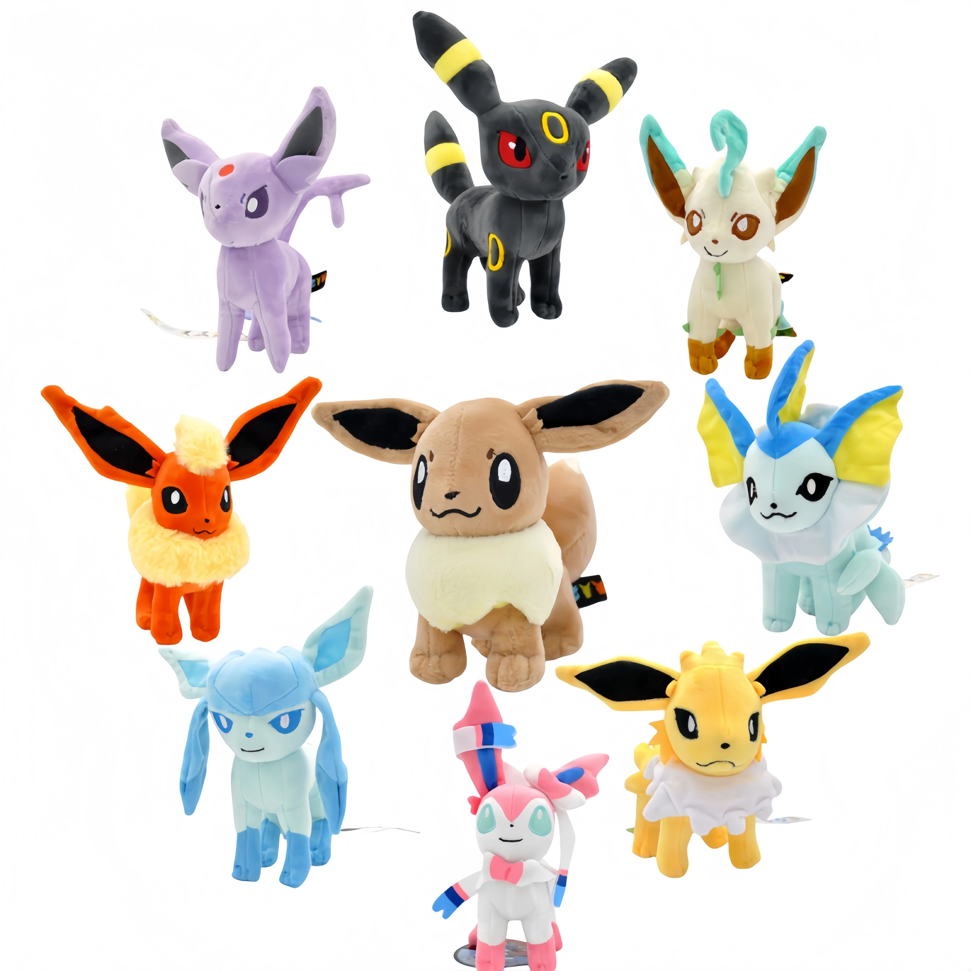 

Коллекция Pokemon Eevee, плюшевая расклешенная кукла Vaporeon Espeon Umbreon Glaceon Leafeon Sylveon, плюшевые игрушки, рождественские подарки для детей