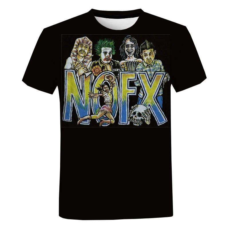 Punk Band Nofx 3D Print T-Shirts Men Women Fashion Casual O-Neck Short Sleeve T Shirt Oversized Harajuku Tees Tops Kid Clothing