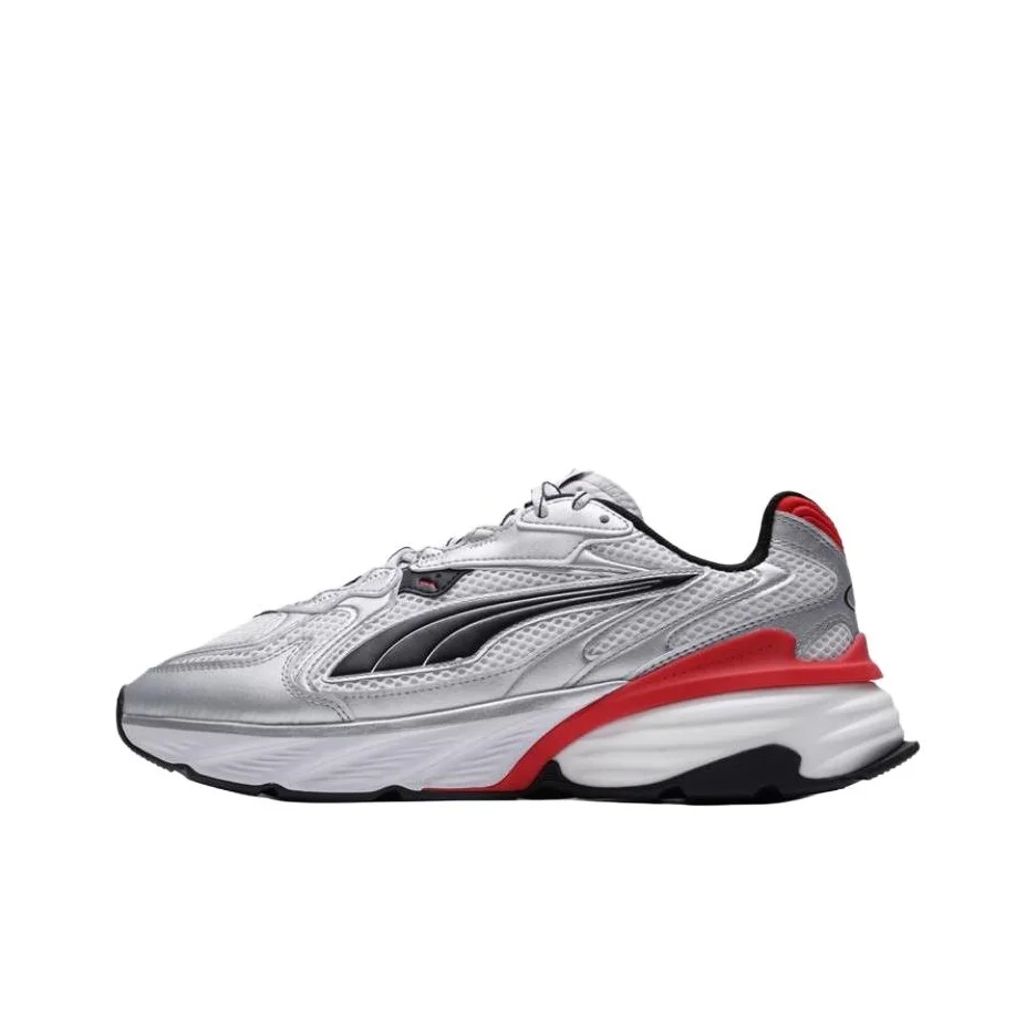 PUMA Fade Nitro Breathable Running Shoes Unisex Gray Black Red 406203-12