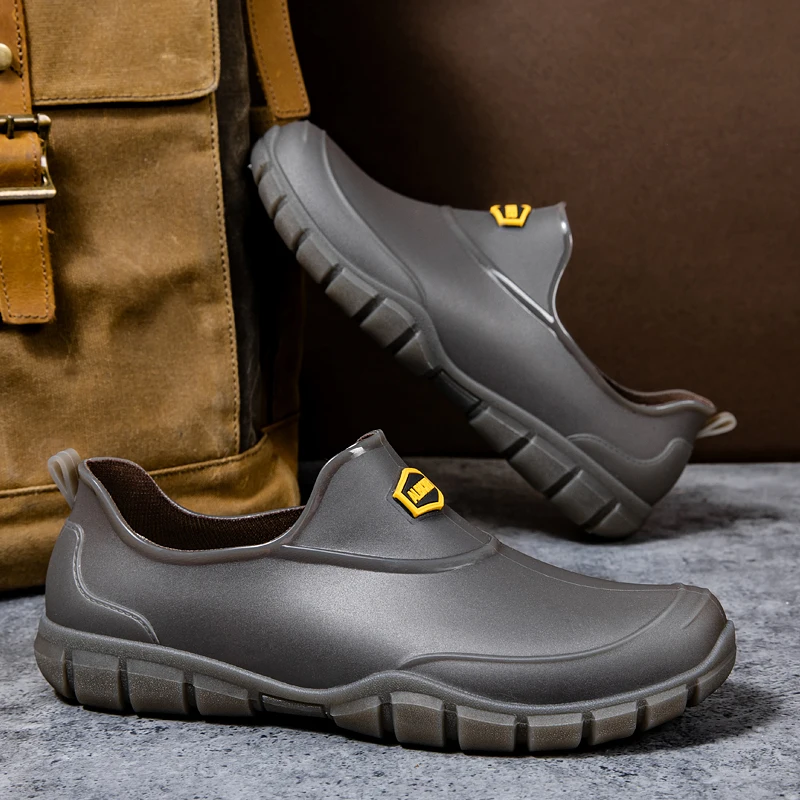 Men'S Shoes Water Resistant - Men Slip‑on Low‑cut Rain Boots Autumn