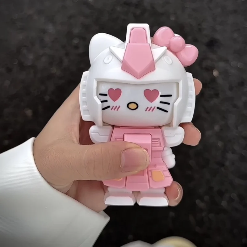 Hello Kitty cambio de cara juguete de dibujos animados lindo Mecha figura de modelado llavero ventilación creativa descomprimir cambiar cara juguetes regalos de vacaciones