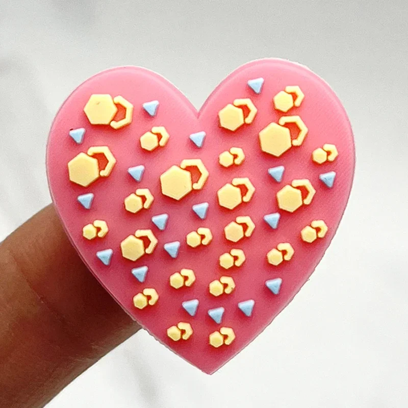 Single Sale Bubble Stripe Love Heart PVC Shoe Charms Accessory Shoe Upper Pins Buckle Decorations Badge Kids Gifts