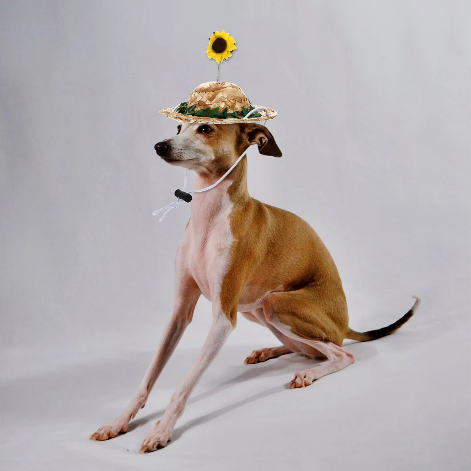 Straw Hat Sunflower Cap S Size Elastic Cloth Photo Prop Pet Supplies Dog Cat Rabbit Hat Summer Spring Costumes Pet Accessories