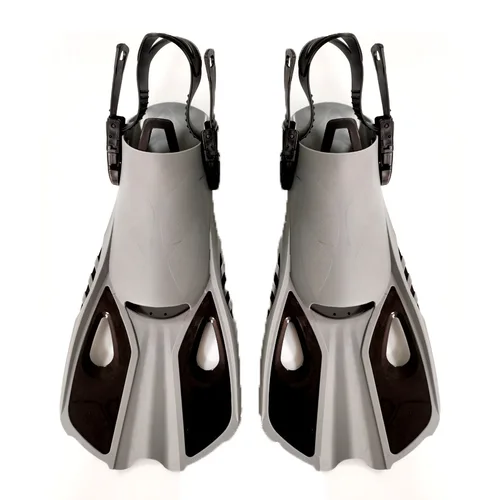 Imagen 2 del producto Aletas de snorkel, aletas de natación, zapatos cortos de rana para buceo, telas de pato, tamaño de viaje de silicona ajustable, tacón abierto, adultos, hombres, mujeres, jóvenes y niños