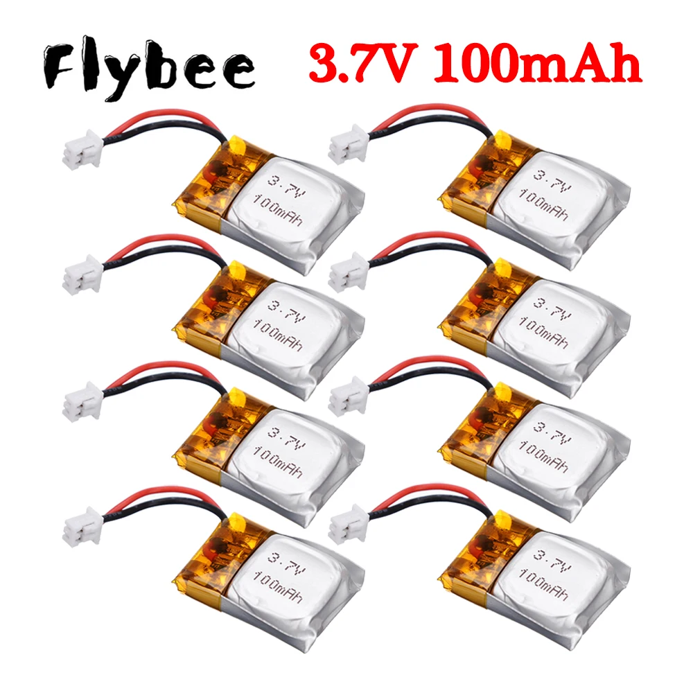 1/2/3/5/8/10pcs 3.7V 100mAh lithium battery RC Mini White Plug for RC 1/28 Mini Car / RC Helicopter /RC quadcopter