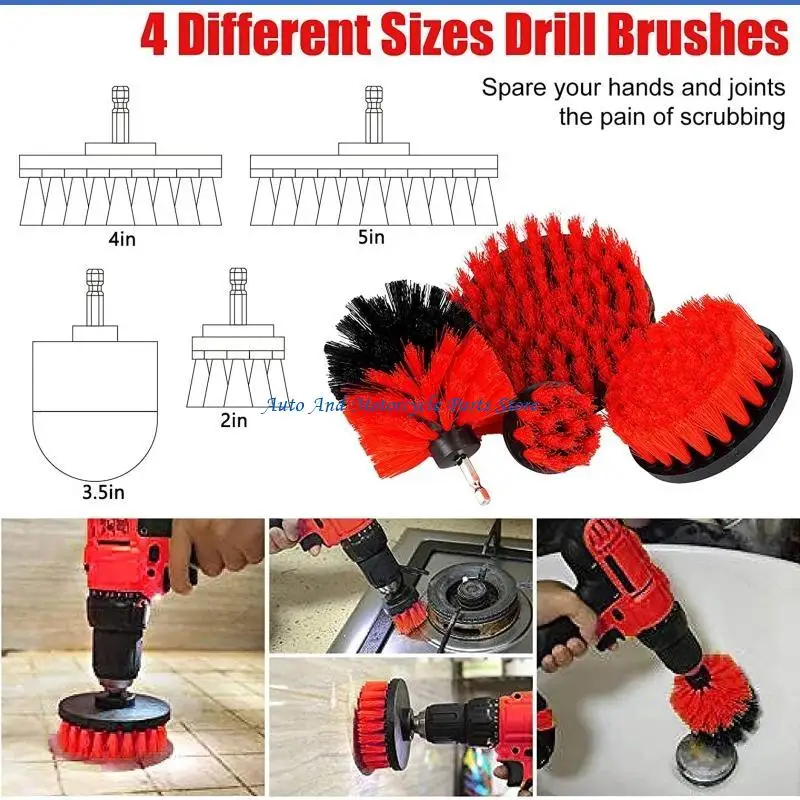 

P9FD 16 шт., щетка для детализации автомобиля, щетка для электрической дрели, скруббер, инструменты для очистки, щетка для