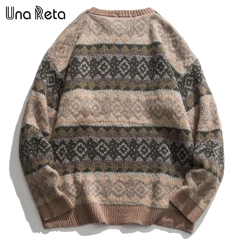 Una Reta Geometry Men\'s Sweater New Autumn Winter Hip Hop Sweater Men Streetwear Print Pullover Tops Harajuku Couple Sweater