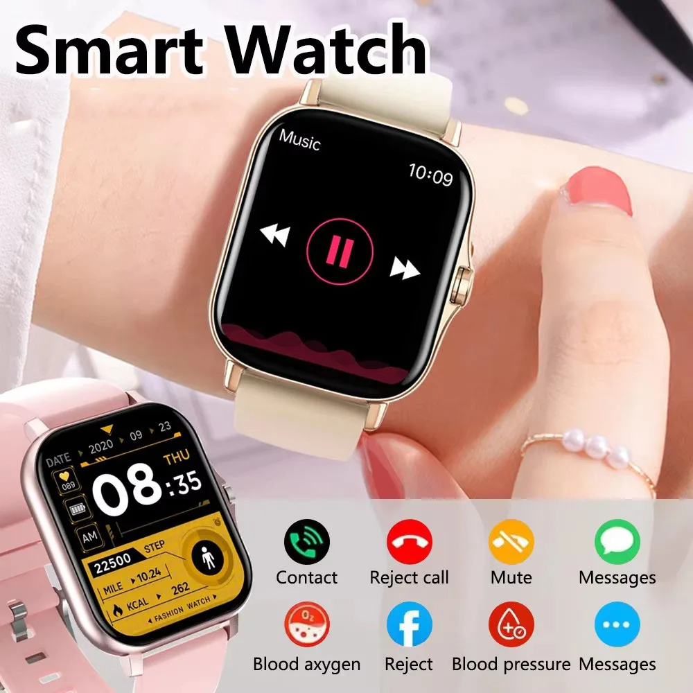 

2025 New Women's Smart Watch Heart Rate Sleep Blood Oxygen Blood Pressure Monitoring Bluetooth Call IP68 Waterproof Smartwatch