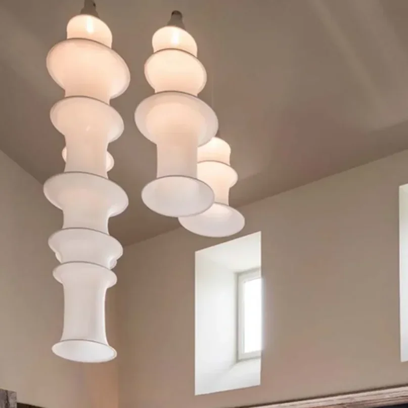 2025, Falkland-Pendelleuchte, minimalistische Danese-Lampe, Stoff-Lampenschirm, Wabi Sabi, Seidenlampe, Esszimmer, Hängeleuchte, Treppe, Lig