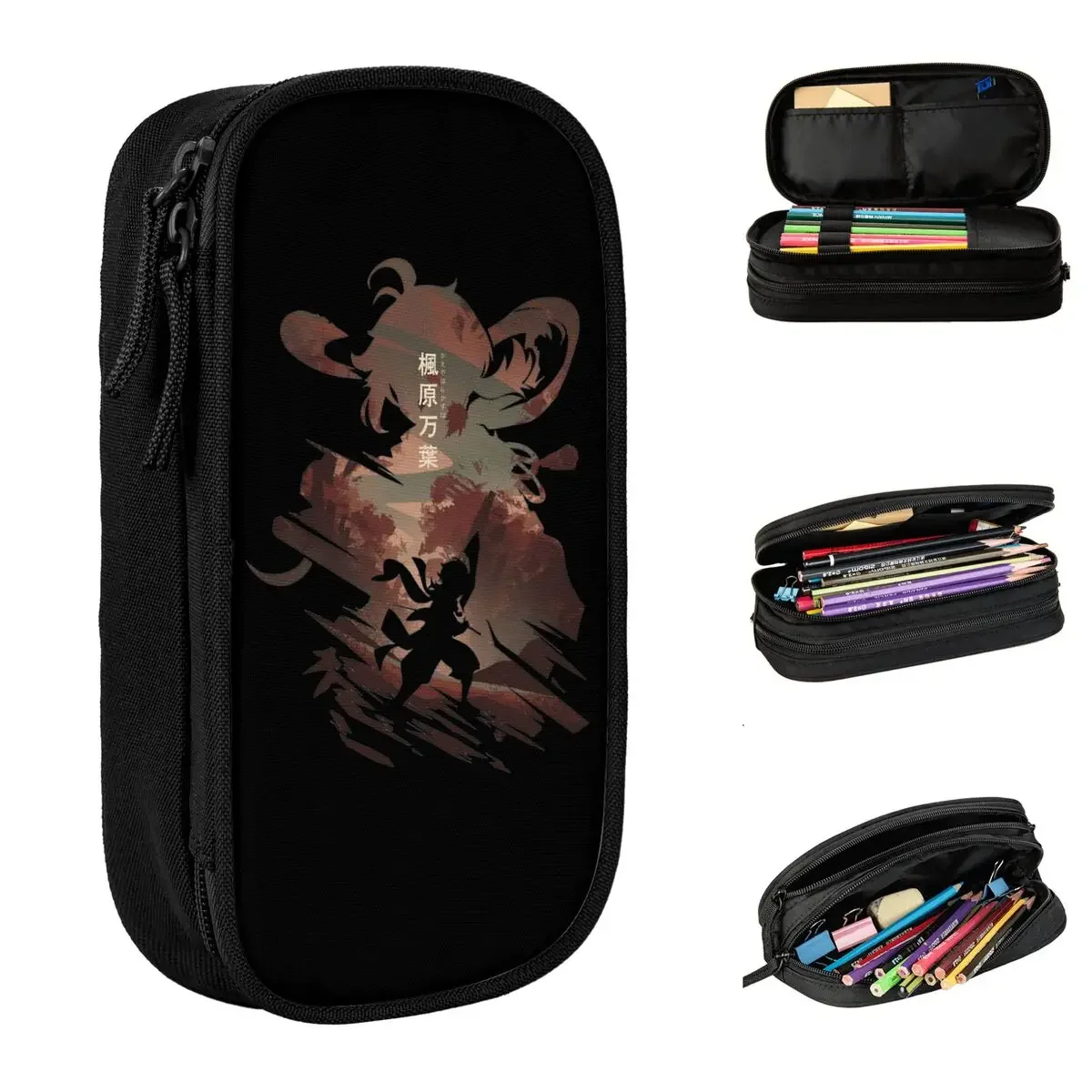 Kazuha Genshin Impact Game Fans Pencil Case games Pencilcases Pen Box for Student Big Capacity Bag School Supplies Zipper