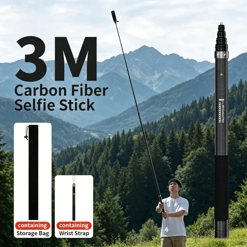 

aMagisn 3M Ultra-Long Selfie Stick,Ultra-Lightweight Invisible Extendable Monopod for Insta360 X5/X4/ONE RS, GoPro Hero 13/12/11