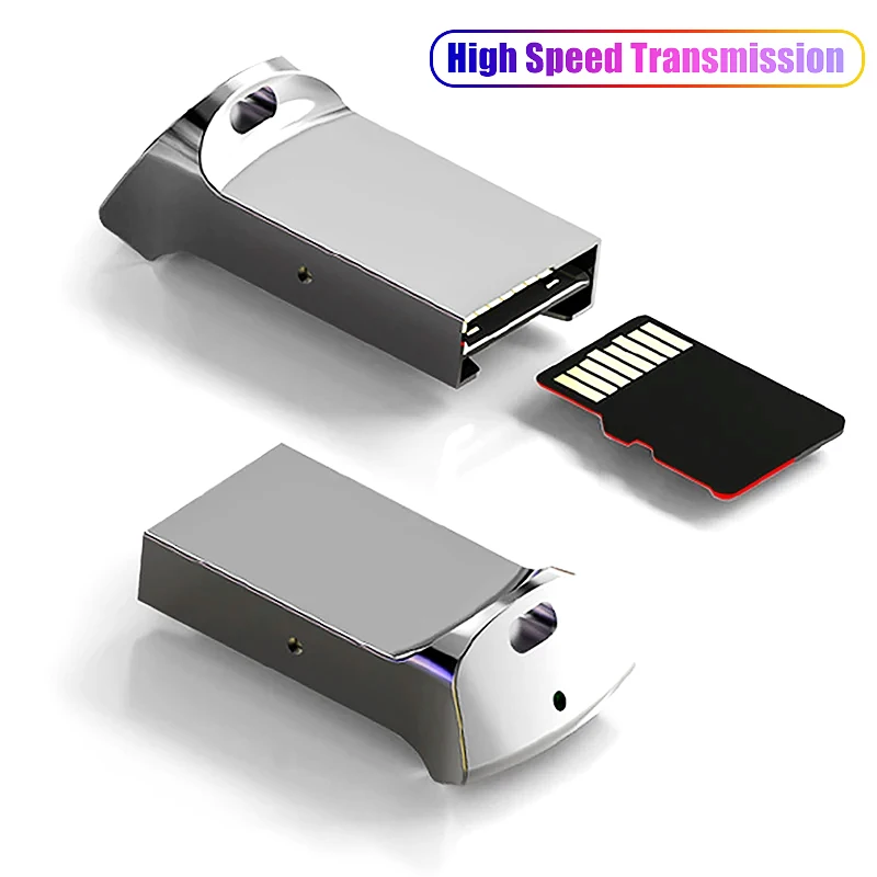 Mini adaptador de aluminio para lector de tarjetas de memoria, accesorio para Micro SD, pc, ordenador portátil, 1 unidad