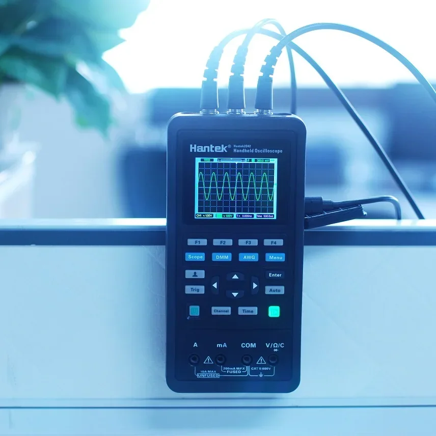 Hantek 2D72 Handheld Oscilloscope | 70MHz 250MSa/s 12‑Bit | 2‑Channel + Waveform Generator + Multimeter