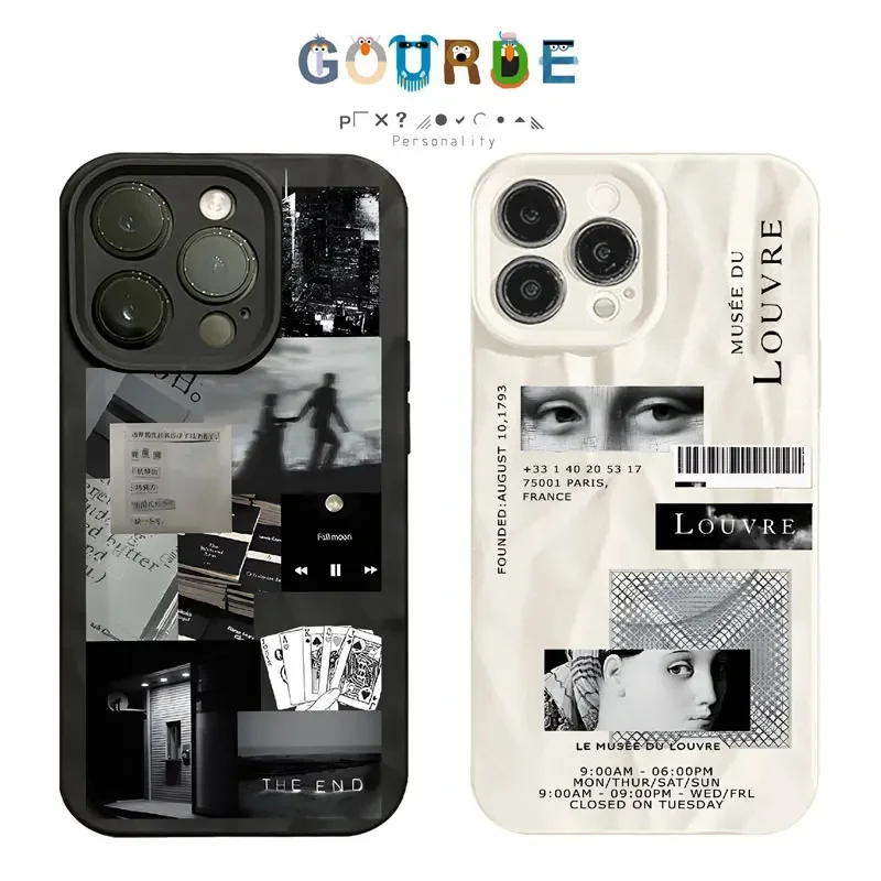 

Gourde Retro Famous Paintings Life Silhouette Phone Case For iPhone 16 12 13 14 11 15 Pro Max 7 8 XR XSMax Soft TPU Cover Fundas