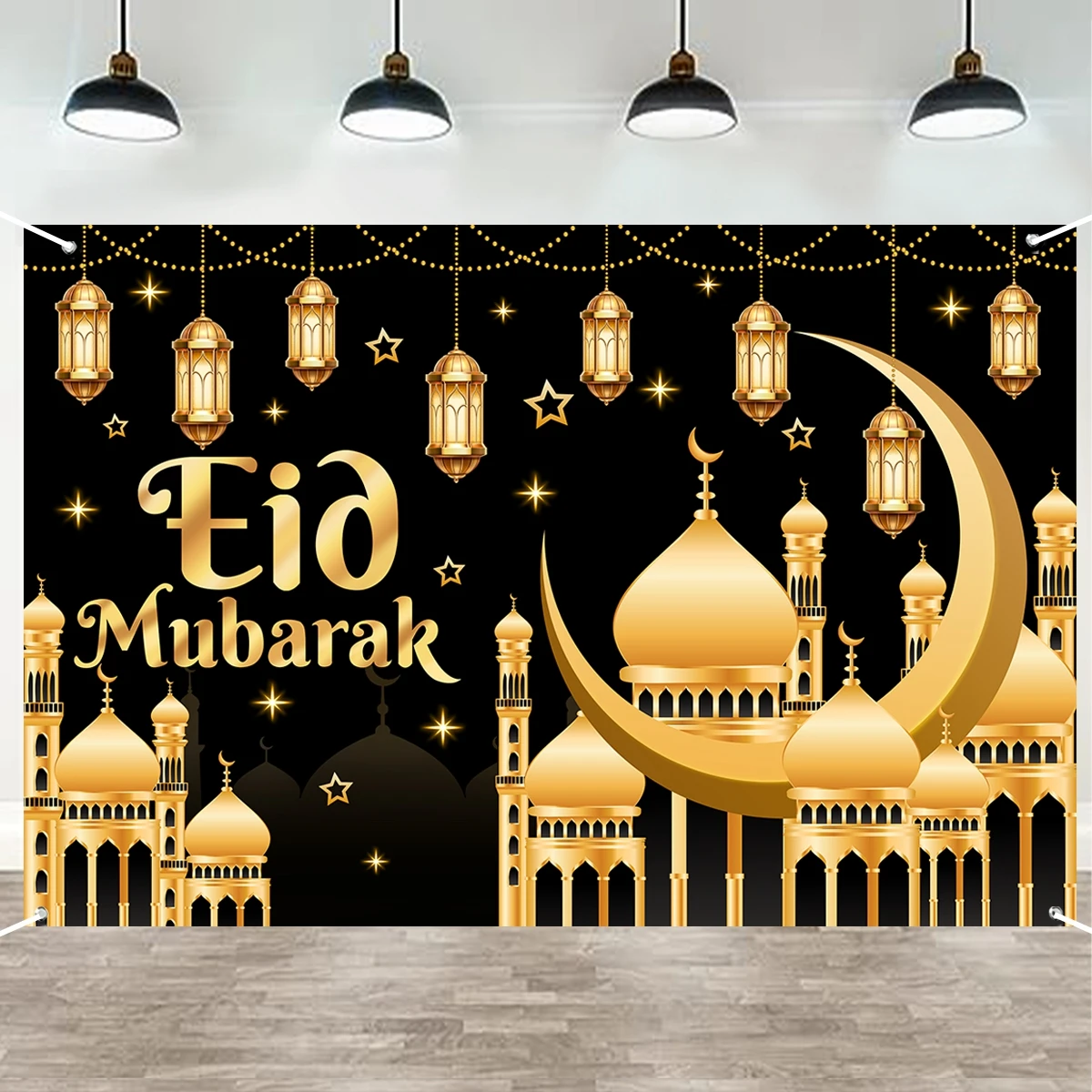 

Eid Mubarak Backdrop Ramadan Decoration 2024 Background for Home Ramadan Kareem Islamic Muslim Eid Party Decor Al-Fitr Gifts