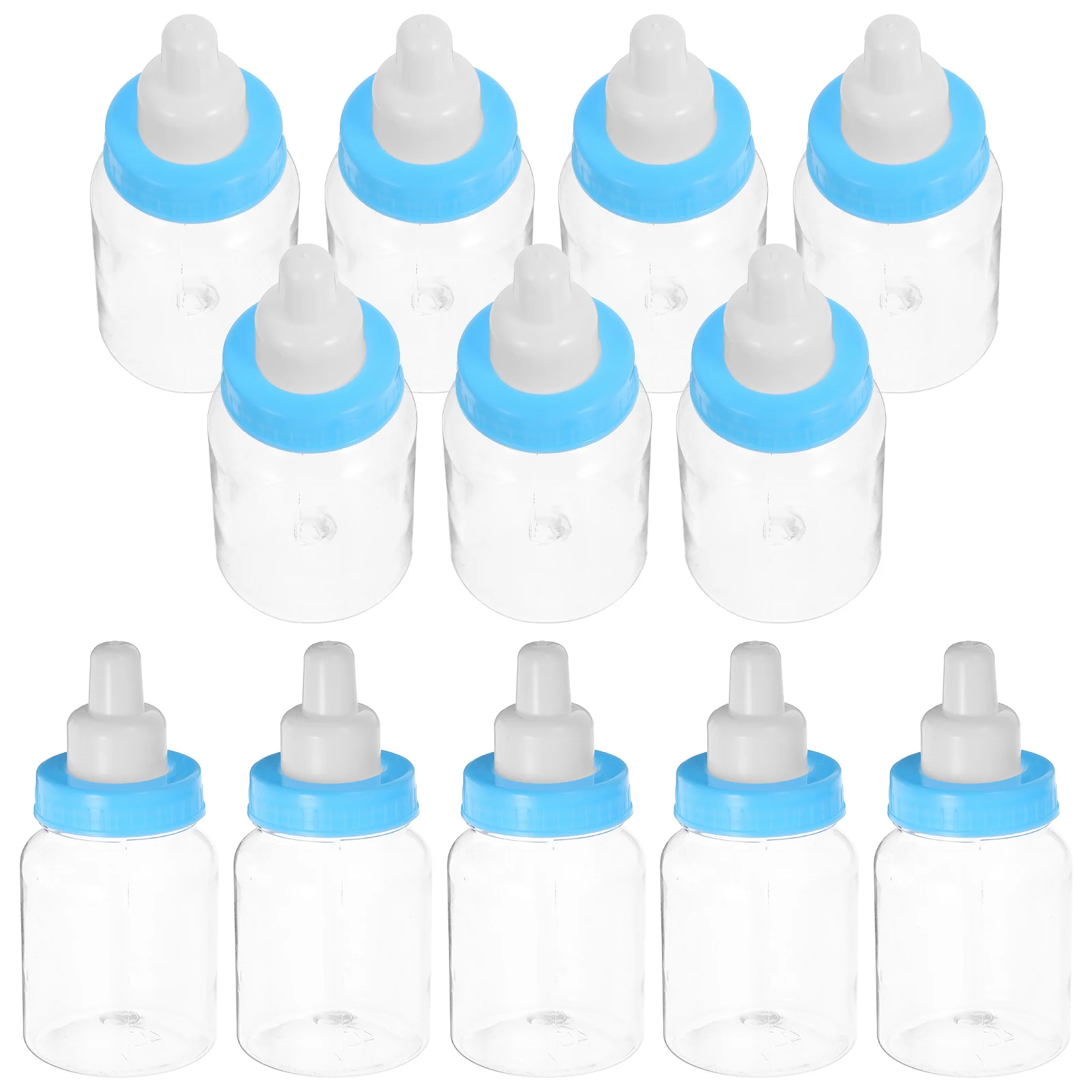 

12pcs Baby Bottle Style Mini Rubber Gift Boxes Feeder Type Baby Shower Favors Candy Boxes Blue 10Cm Height 4Cm Diameter