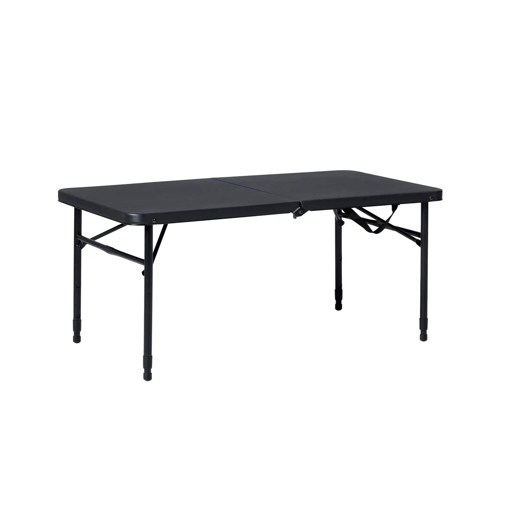 40"L x 20"W Plastic Adjustable Height Fold-in-Half Folding Table, Rich Black image 4