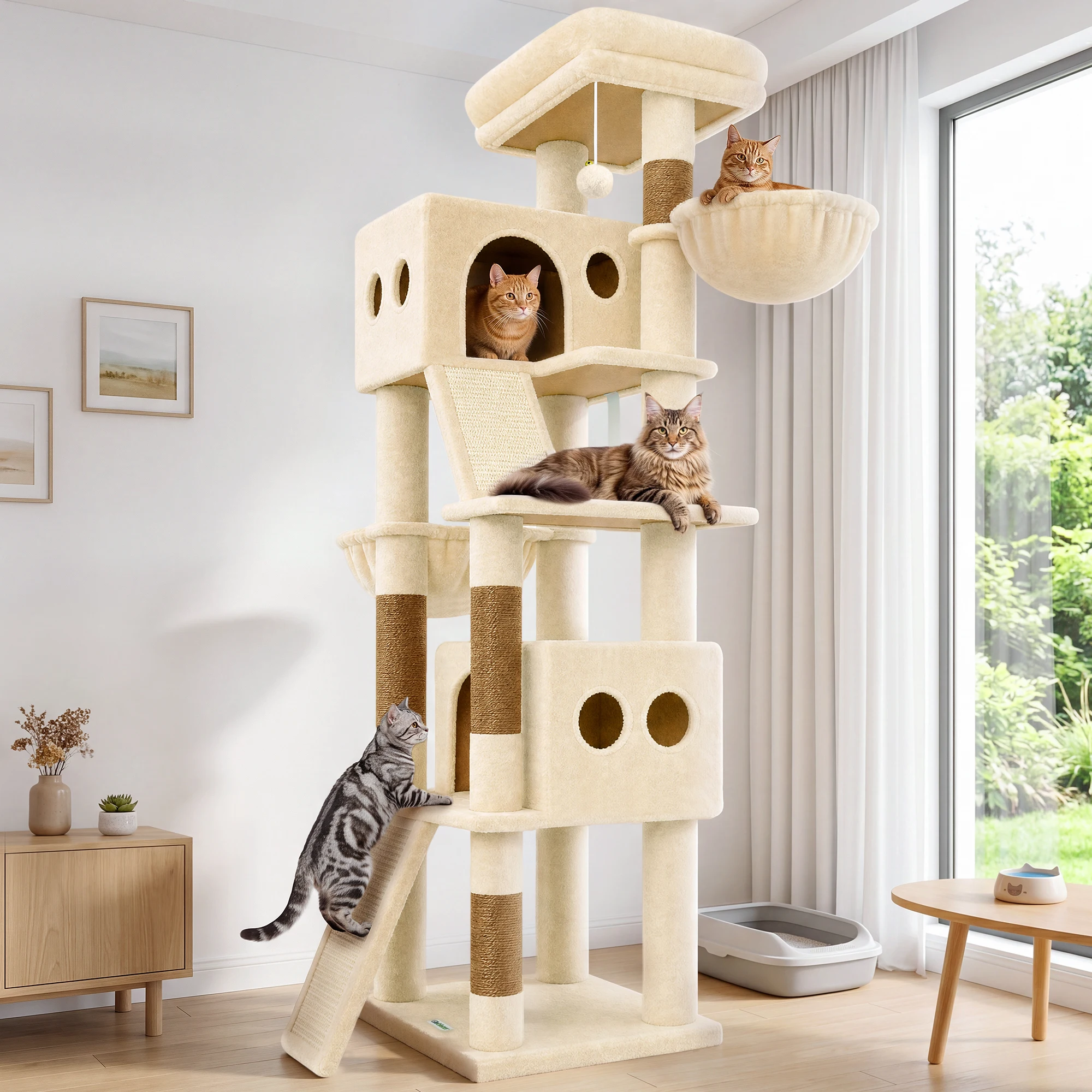 Globlazer, torre para gatos de - Cat Scratching Post Sisal Tree Tower reseña y precio