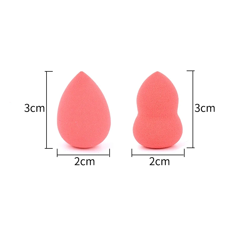 2Pcs Mini Beauty Egg Gourd Water Drop Puff Makeup Puff Set Colorful Cushion Cosmetic Sponge Tool Wet and Dry Use Accessories