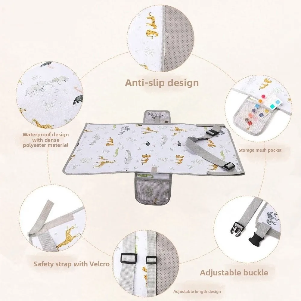 Fotografia 3: Cama de avião infantil respirável com bolso lateral Design confortável Rede para descanso de pés Design confortável e antiderrapante