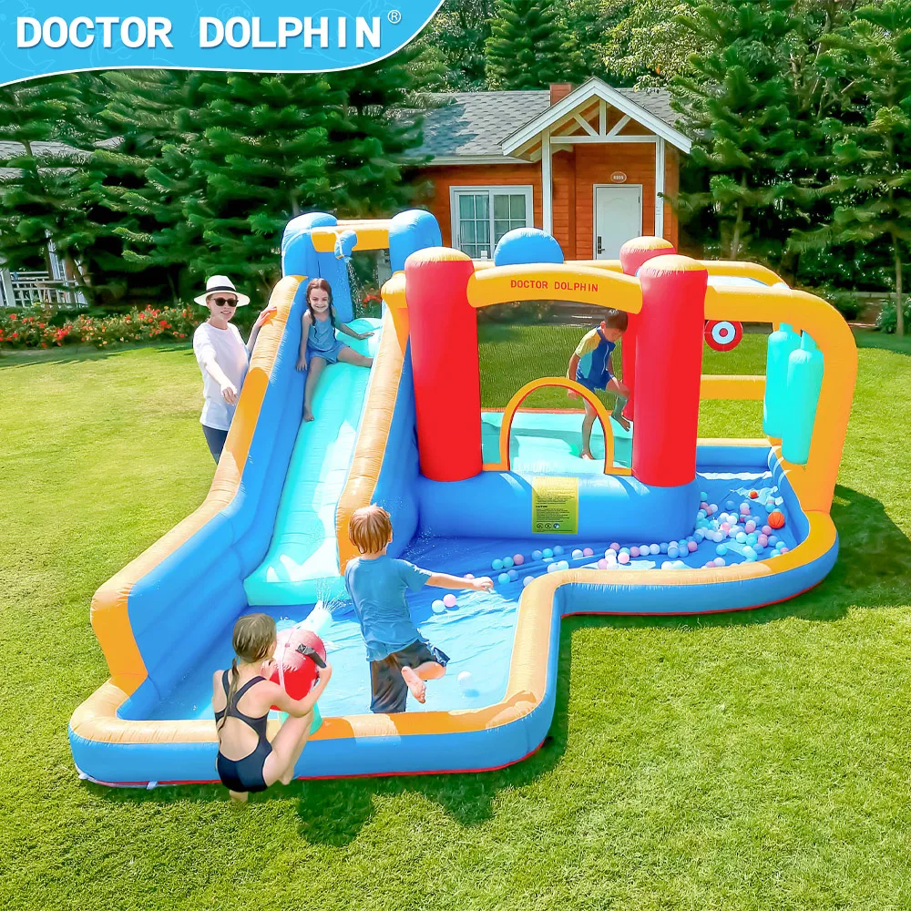 Doctor Dolphin Wholesale Kids Home Use Ball Games Water Slide China Cheap Bouncy Castle Jump House Inflatable Bounce House