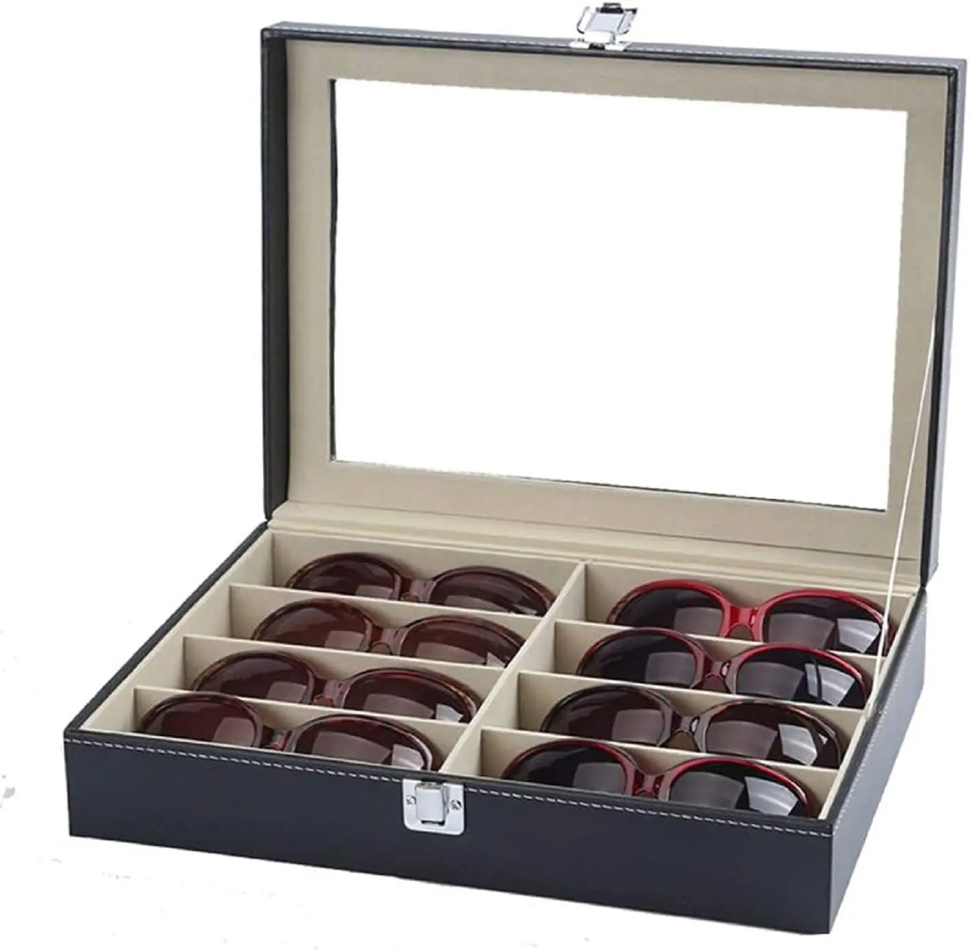 8 Grids Eyeglass Sunglasses Glasses Storage Case Display Shop Box Case UK