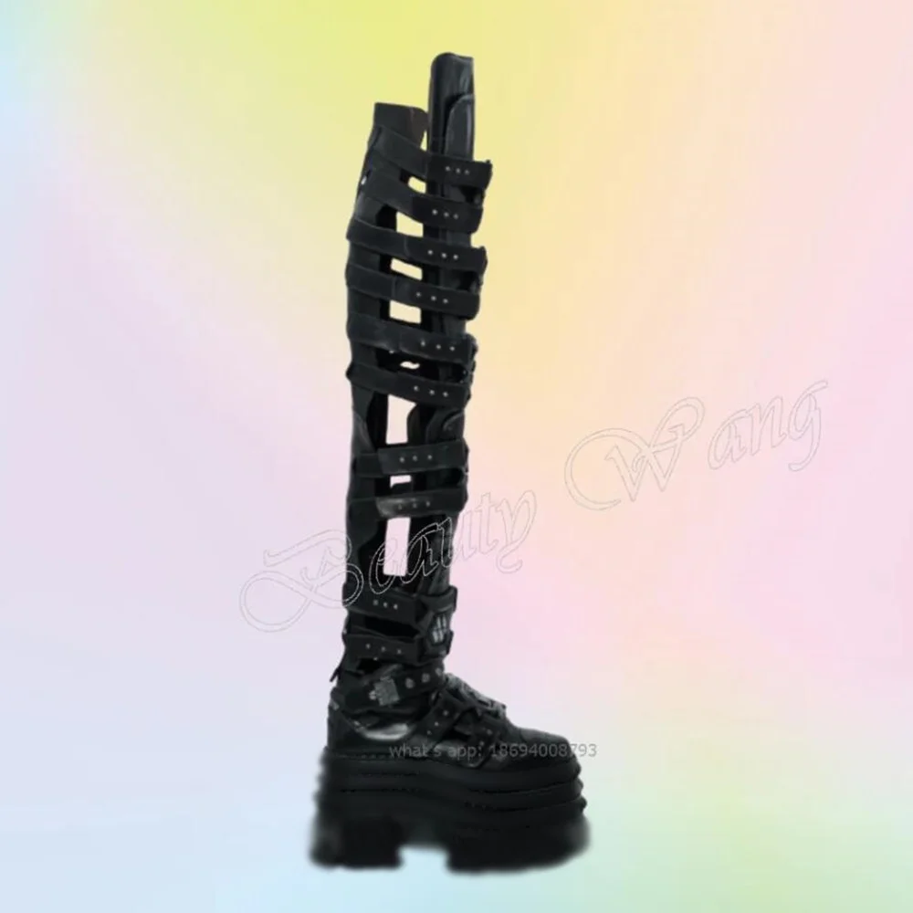 bottes-punk-creuses-noires-pour-femmes-chaussures-a-plateforme-sexy-parker-rond-talon-epais-chaussures-a-talons-hauts-2024