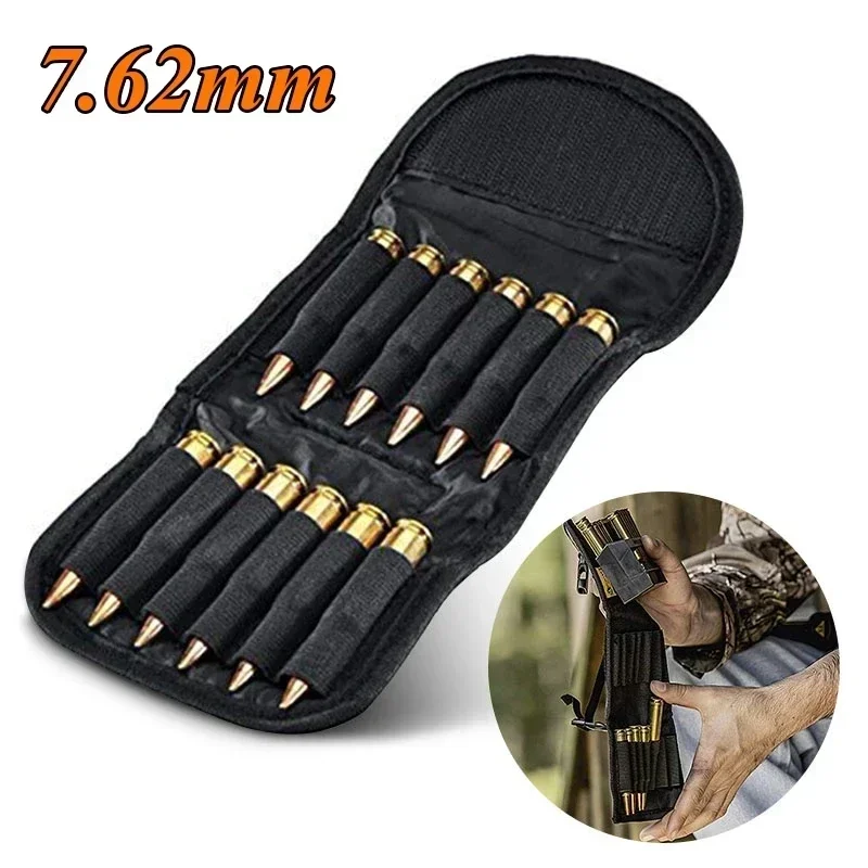 2024 New Ammunition Bag Oxford Cloth 12-bit Ammunition Bag Portable Outdoor Tactical Bullet Bag Holster Velcro Seal Folding Bag