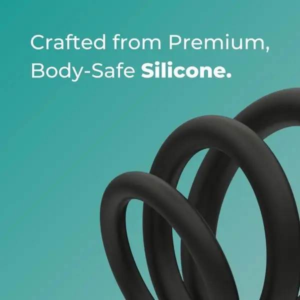 حلقات القضيب XL - مجموعة محسن القضيب المصنوعة من السيليكون للرجال - تدوم طويلاً وأصعب الانتصاب - تدعم الضعف الجنسي - #2