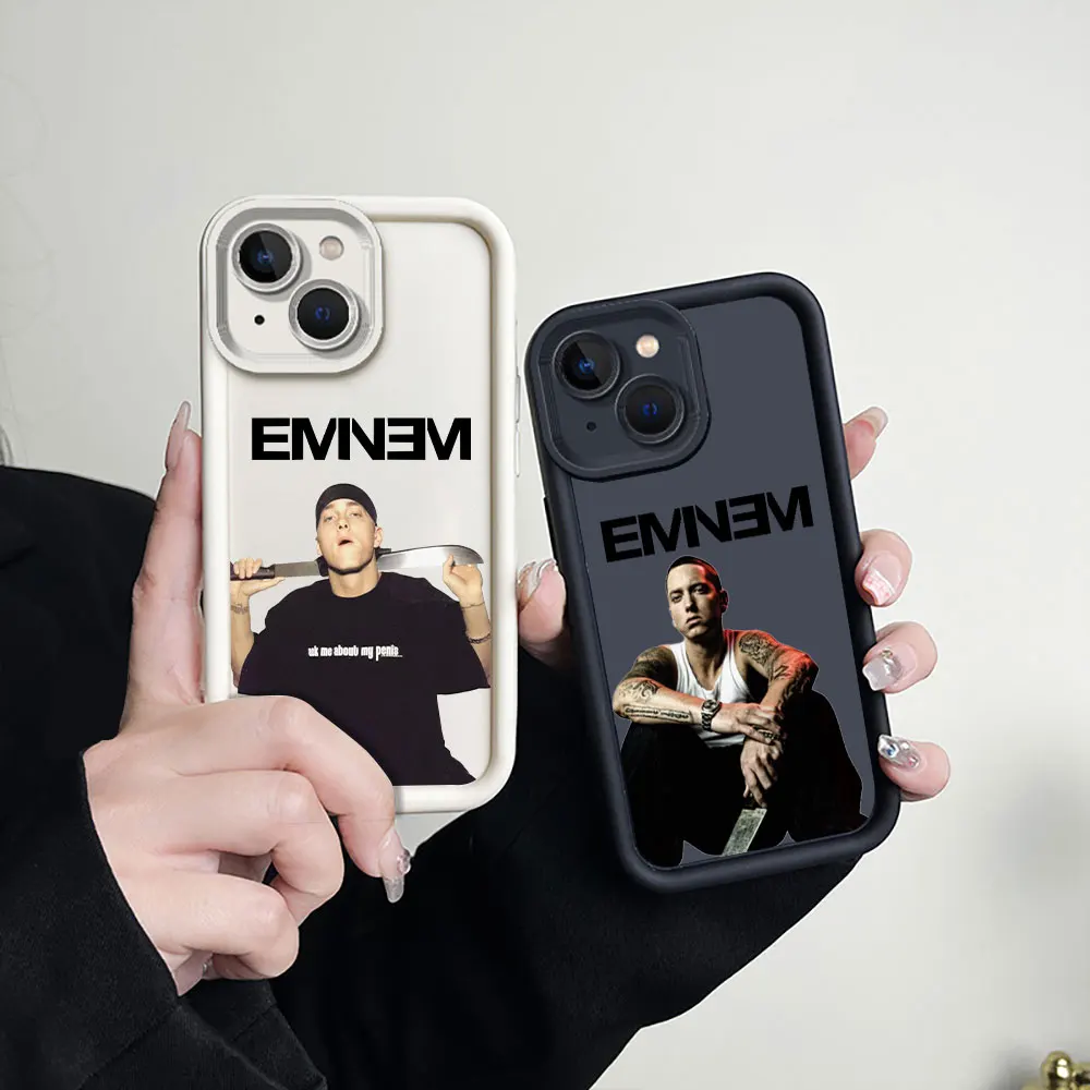 Liquid Silicone Case For Apple iPhone 15 14 13 12 11 Pro Max 7 8 16 X XS 14 15ProMax Phone Case Hop Rapper Eminem Singer Cover