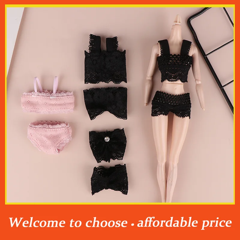 New For Kid Pretend Play Toys 1/6Doll Lace Underwear Bra Briefs Pajamas Set 30CM Dolls Clothes Suit Doll Decoration Accessories