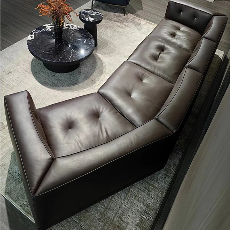 Lounge Sectional Modern Sofas Double Black Sleeping Relaxing Living Room Sofa Lazy Loveseat Wood Divani Da Soggiorno Furniture image 4