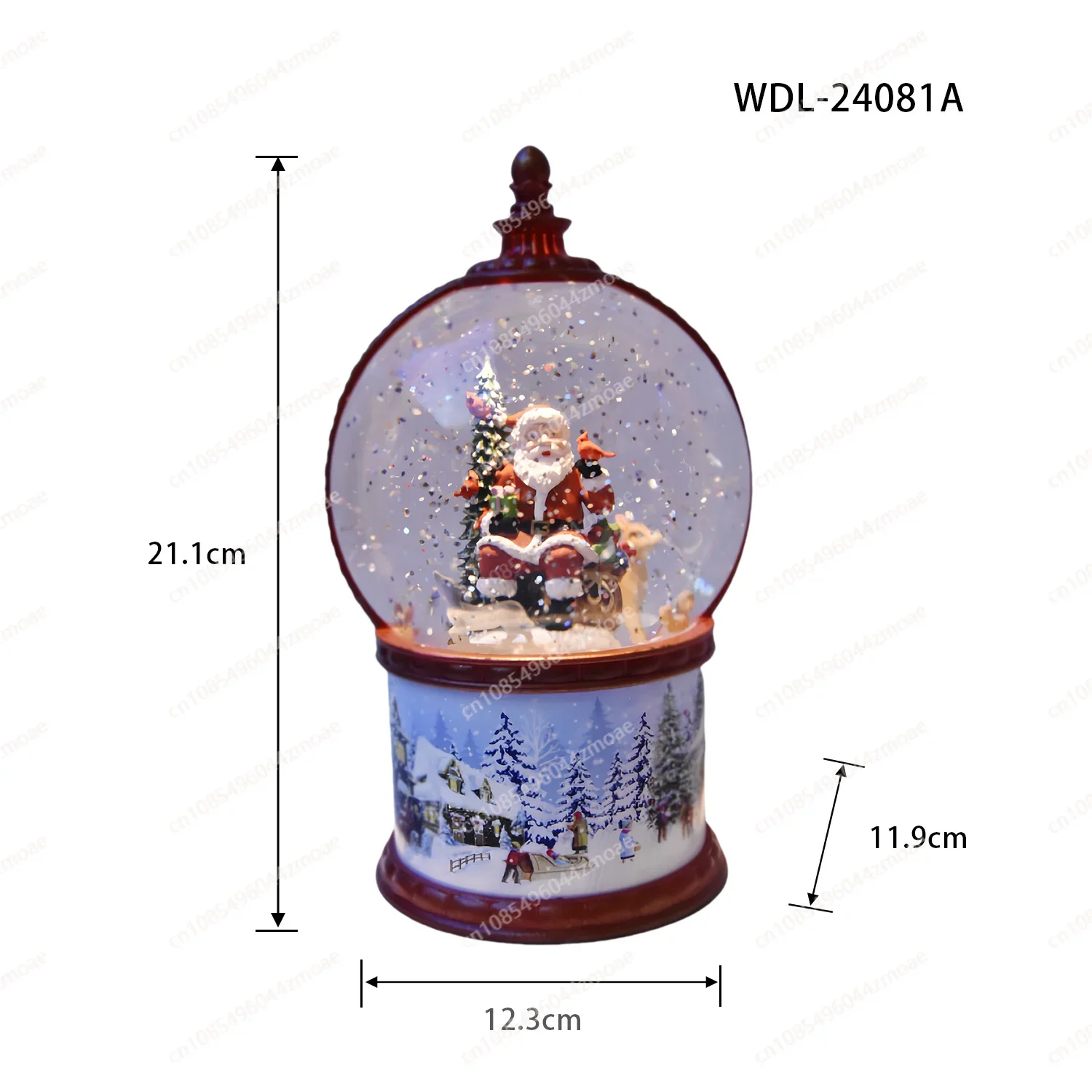 Seasonal holiday decor large size tabletop Led water glitter spinning snow globe Christmas decoration