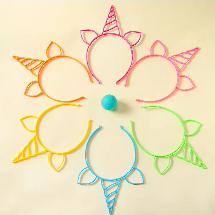 5pcs Girls Unicorn Kitty Bows Crown Headbands Plastic Cat Ears Headband Party Family Decoration Hair Accessories