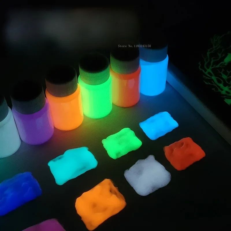 10/20g White Ultra Bright Hand Painted Glow-in-the-dark Pigment Water-based Coating Art Painting Creation Painted Graffiti