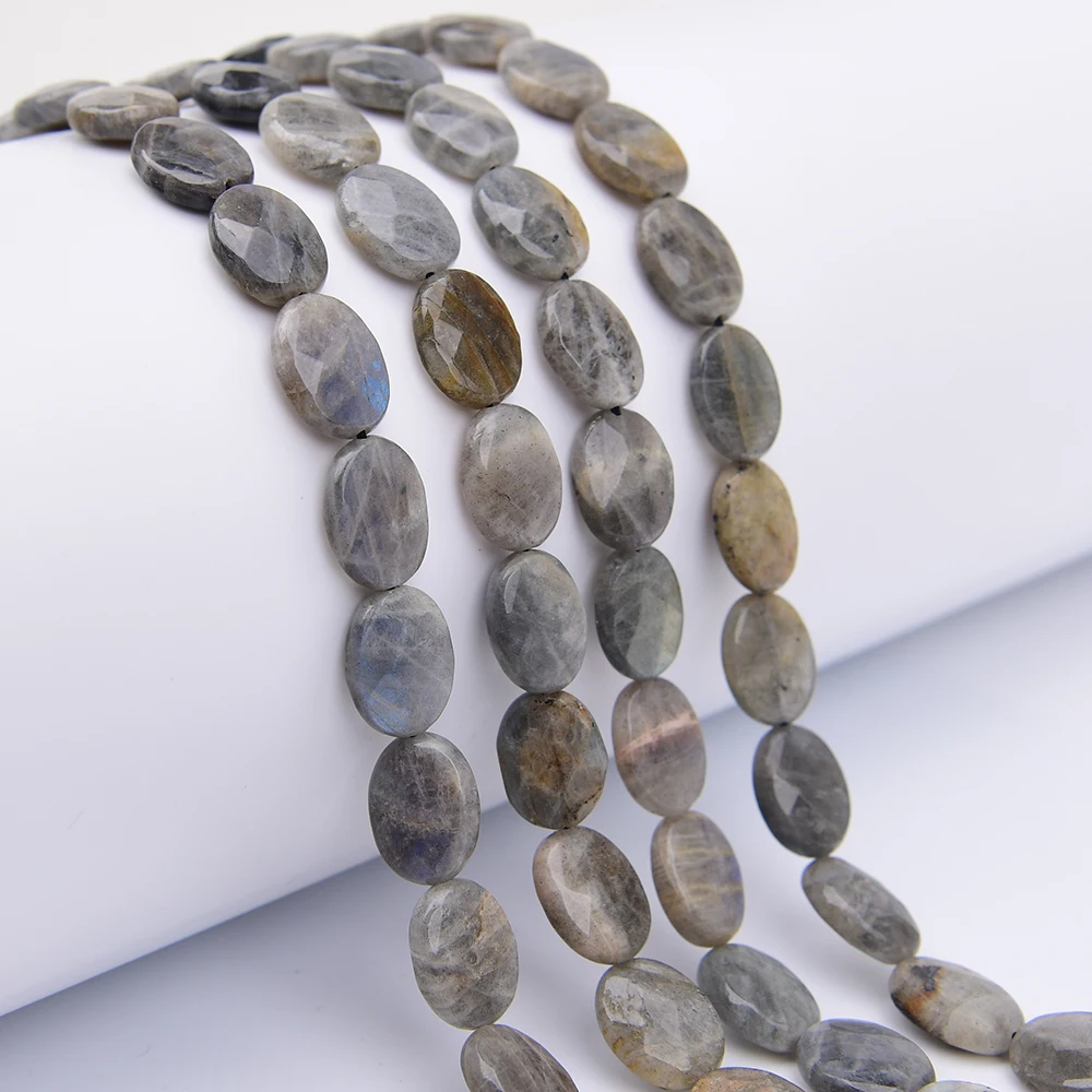 

APDGG Natural Labradorite Stone Faceted Oval Quartz Loose Beads 15" Strand Jewelry Making DIY