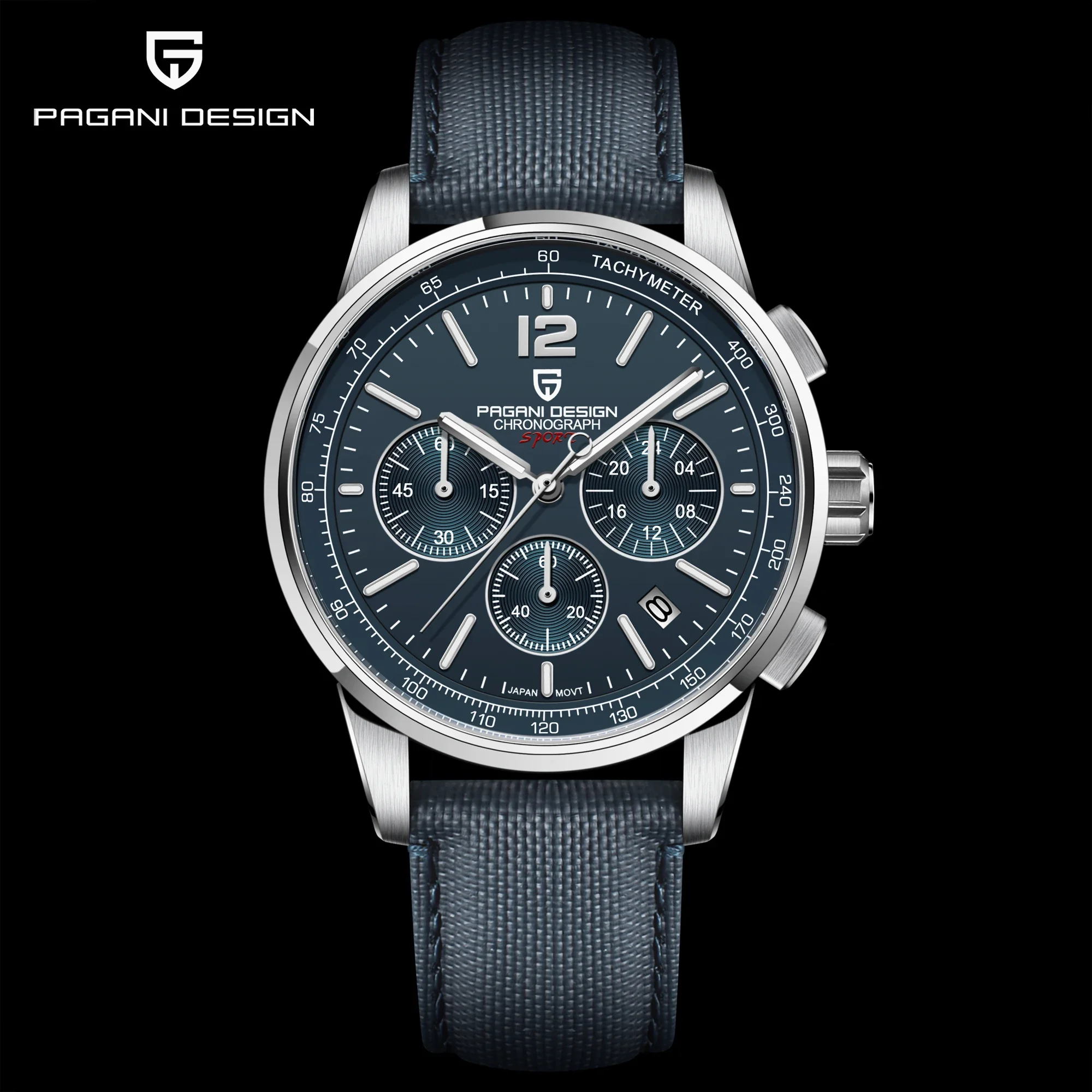 

PAGANI DESIGN Quartz Watches for Men, VK63, Sports, Luxury, Sapphire Glass, Chronograph, Stainless Steel, PDYS008