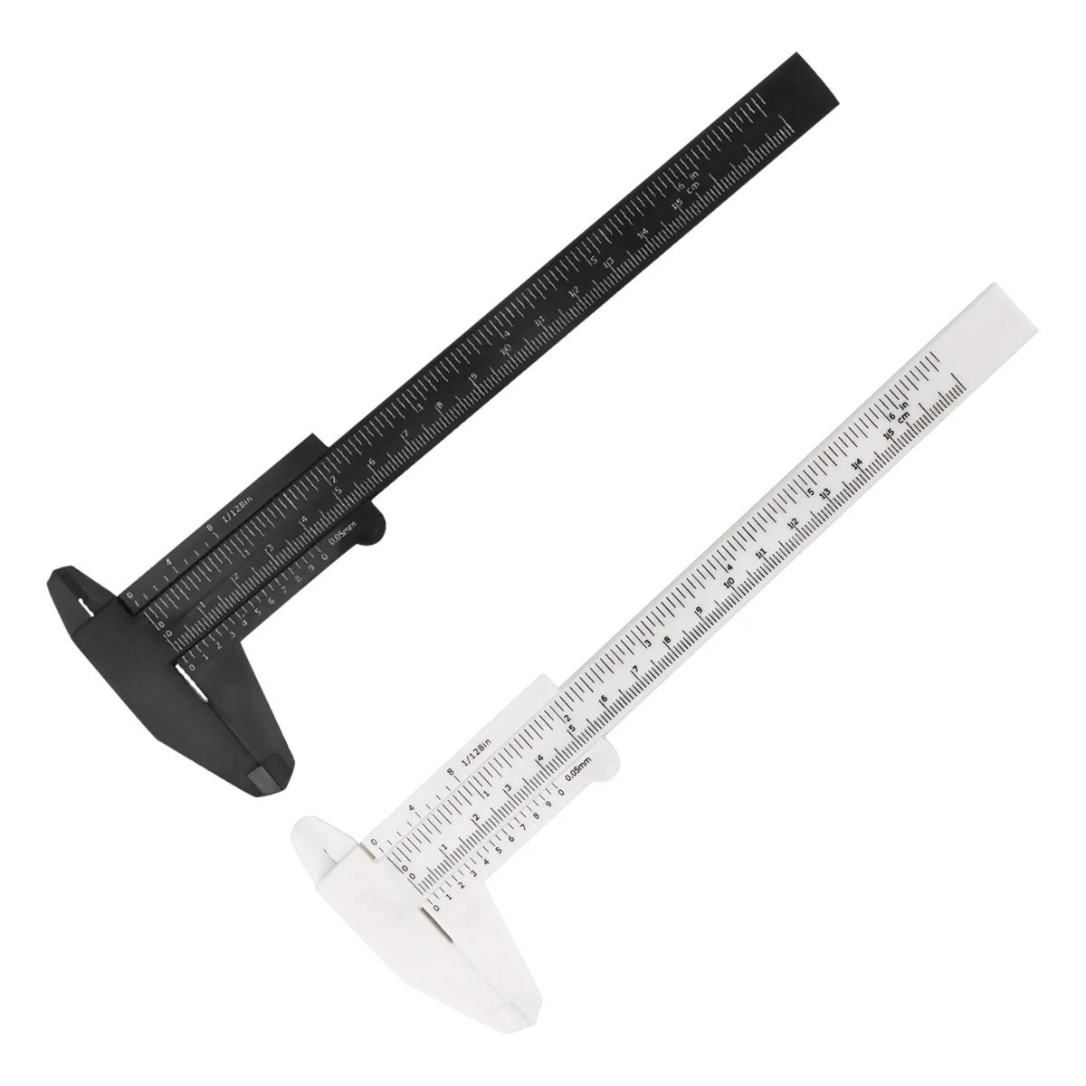 

2 Pcs 150mm Plastic Caliper Lightweight Durable Mini Measure Tool Gauge Vernier Caliper Sliding Pocket Depth Measurement