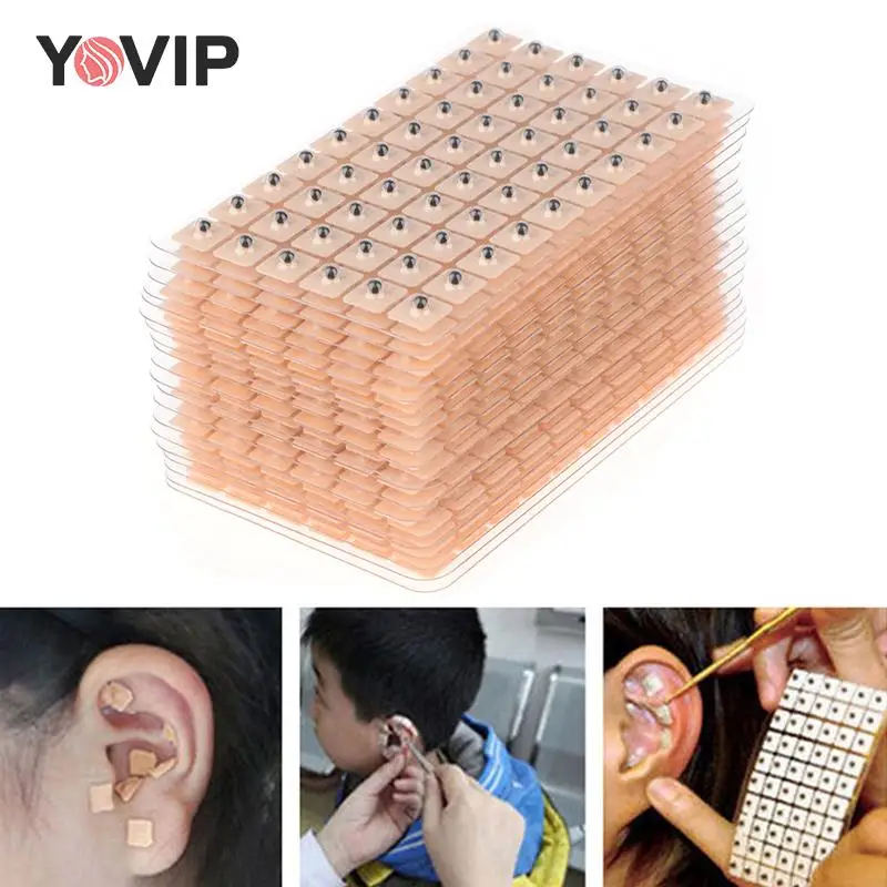 1200PCS Ear Vaccaria Seeds Magnetic Beads Therapy Ear Auriculotherapy Acupuncture Therapy Massage Ear Stickers