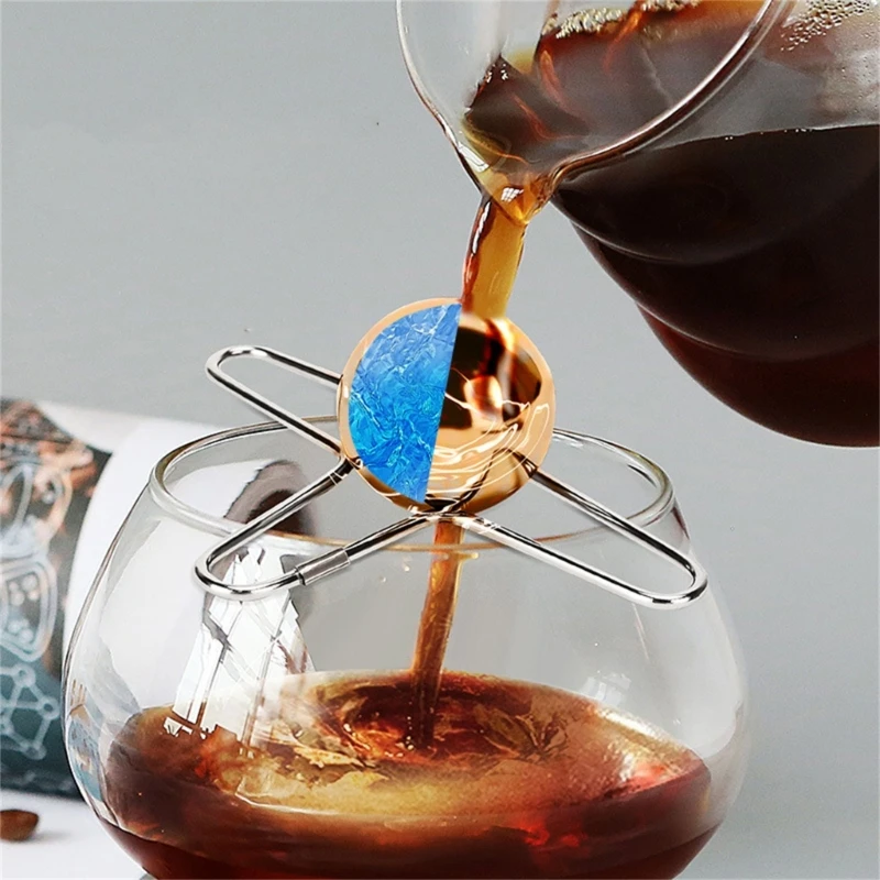 

Steel Ice Sphere for Cool Refreshment Chilling Ice Sphere with Stand Pucks with Stand Ice Ball for Flavorful Drink